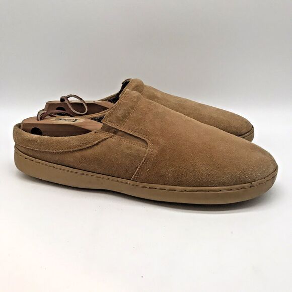 BASS Trigger Mules Men's 11M Brown Suede Leather Clogs Lined Casual Slipper Shoe - Picture 1 of 11